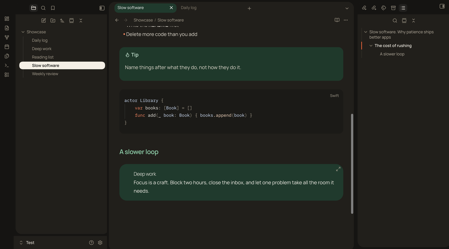 Suliworld in dark mode with floating cards